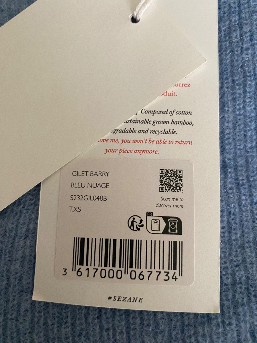 Sezane Barry 'Cloud Blue' NWT - Picture 9 of 13
